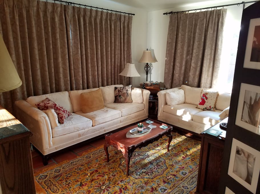 Comfortable living room. This place is perfect for a solitary retreat or a romantic couple vacation.