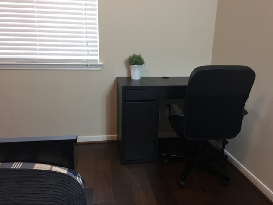 Desk and comfortable chair