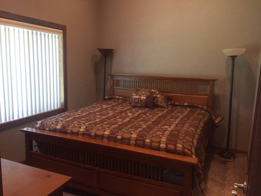 Private bedroom with king size bed