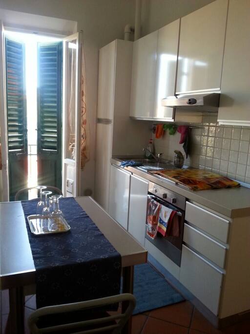 Kitchen with balcony