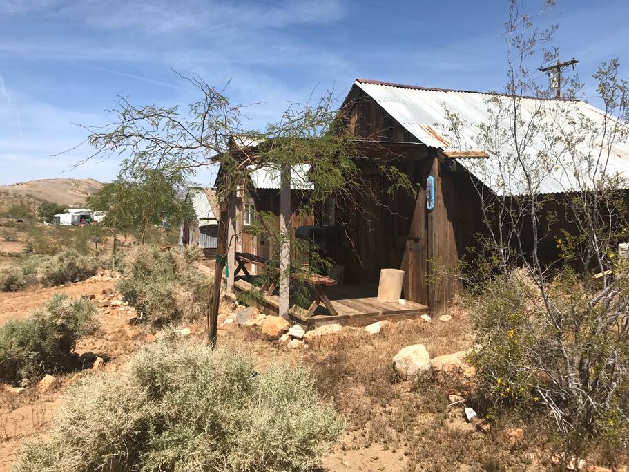 This is the back porch with the BBQ grill that over looks Butte Ave and the Yellow Aster mine