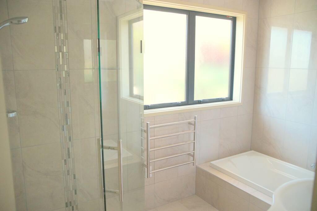 The Main bathroom with shower, bath and vanity