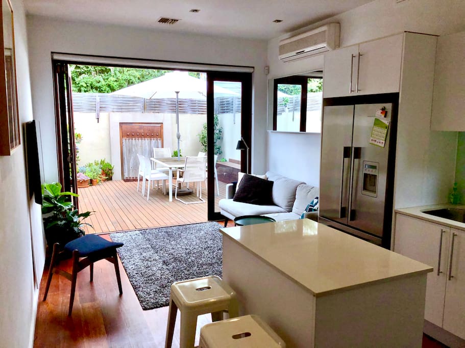 Open plan, kitchen, dining and living