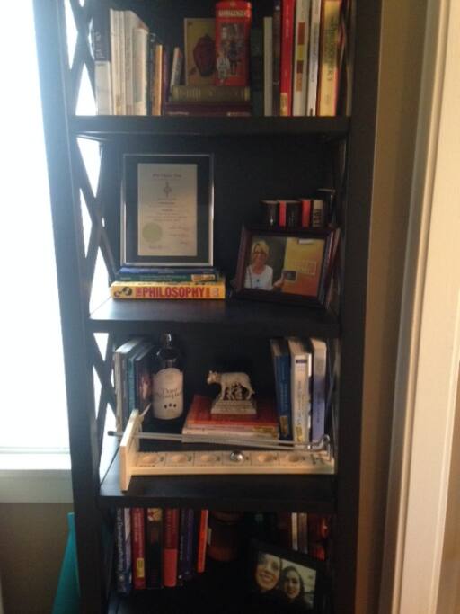 Bookshelf. Feel free to cozy up with one of my many philosophy books.