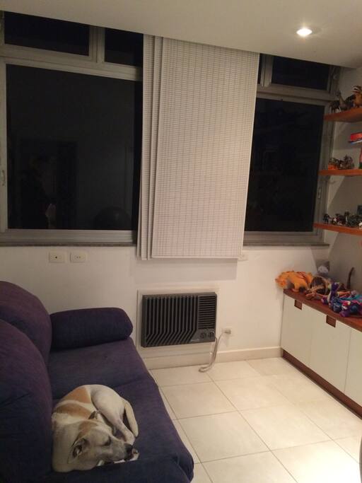 Quarto com sofá-cama fechado