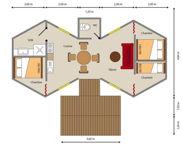 Hutte gîte — Séjour original avec spa à Gers à Riguepeu — vue depuis la terrasse