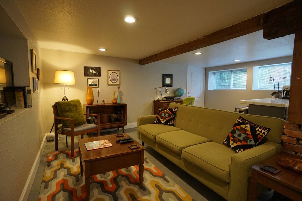 Our coach is big enough for another guest, or move the couch and add an aero bed.