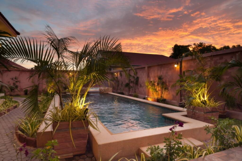 Relax in peaceful sunset