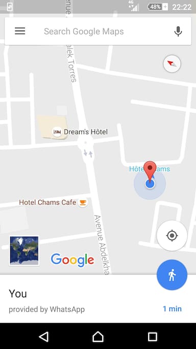 the localisation on Google Maps