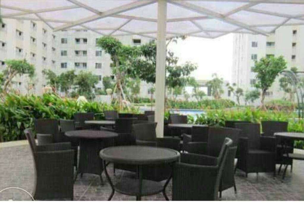 Terrace facility at pool side