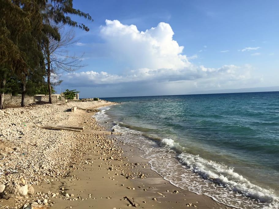 The beach is just a short walk