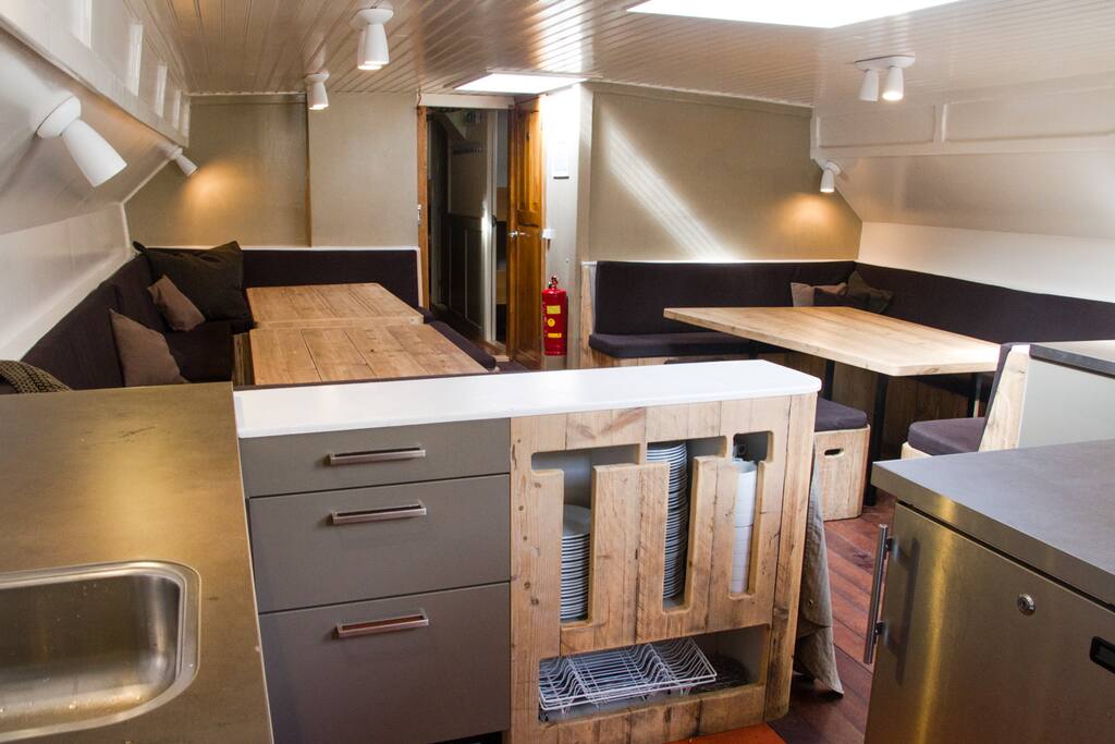 Common room seen from the open kitchen