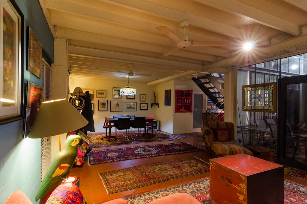 Living room, looking towards the dining room