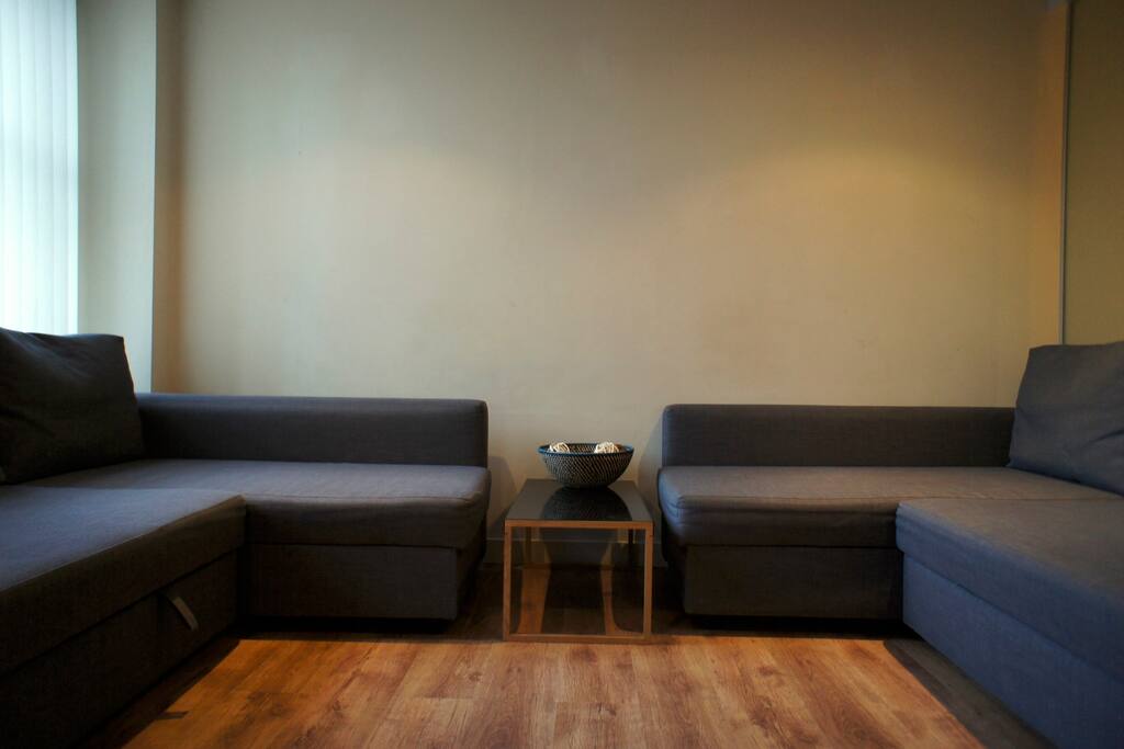 Here's your Living Room with Two Double Sofa-Beds