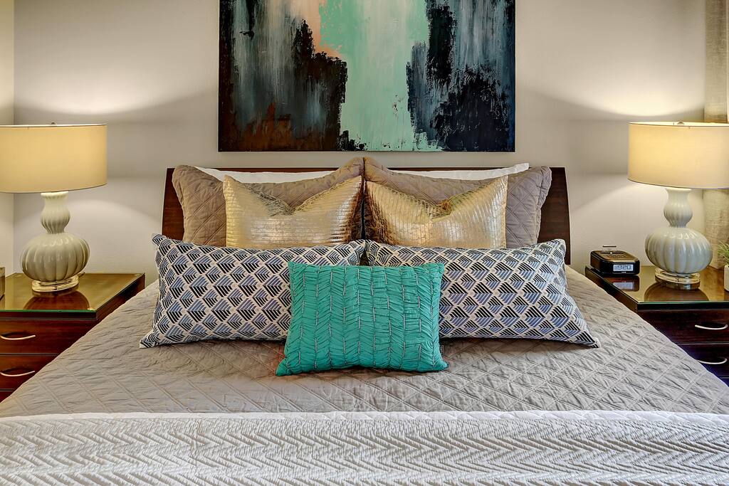 Rest up for the next day's adventures in this plush bed.