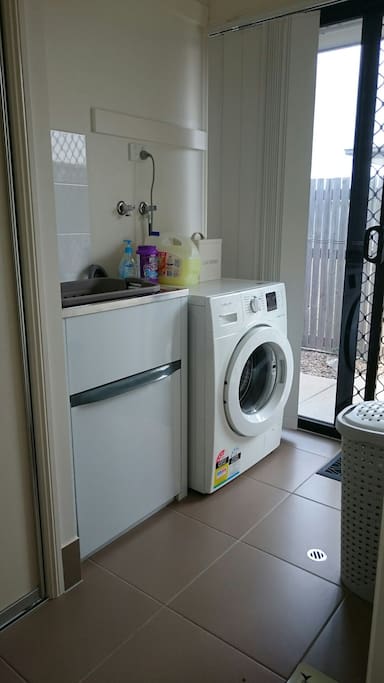 Laundry with washing powder provided