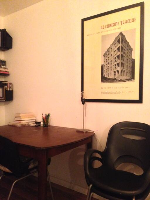 work space in the living room