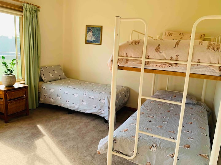 Amplia habitación para los niños con una gran cama