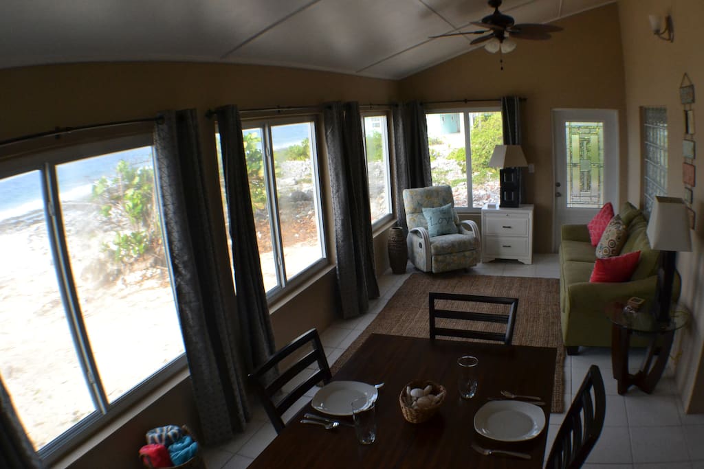 dining and sitting area in the sunroom