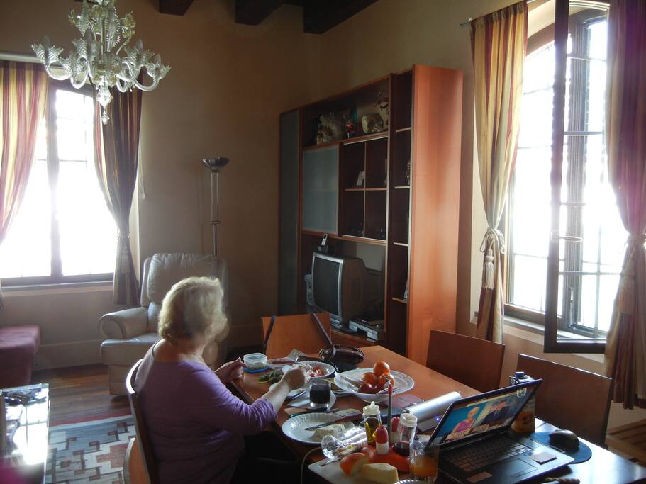 Dining area with unobstructed spectacular view of Venice including Piazza San Marco