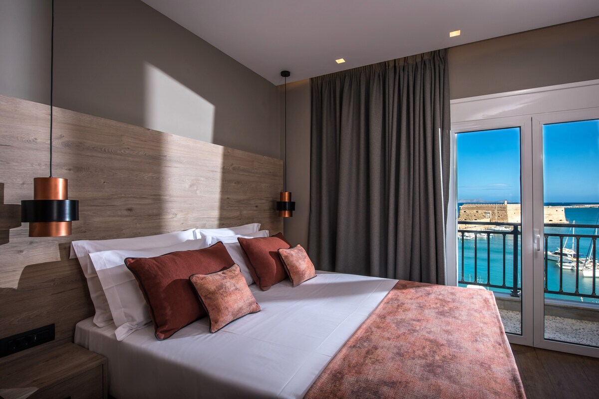 Segundo dormitorio con vistas al mar. Las camas se pueden separar para crear dos camas individuales