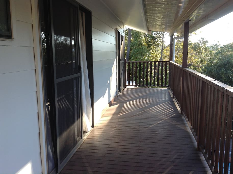 Balcony overlooking the pool.