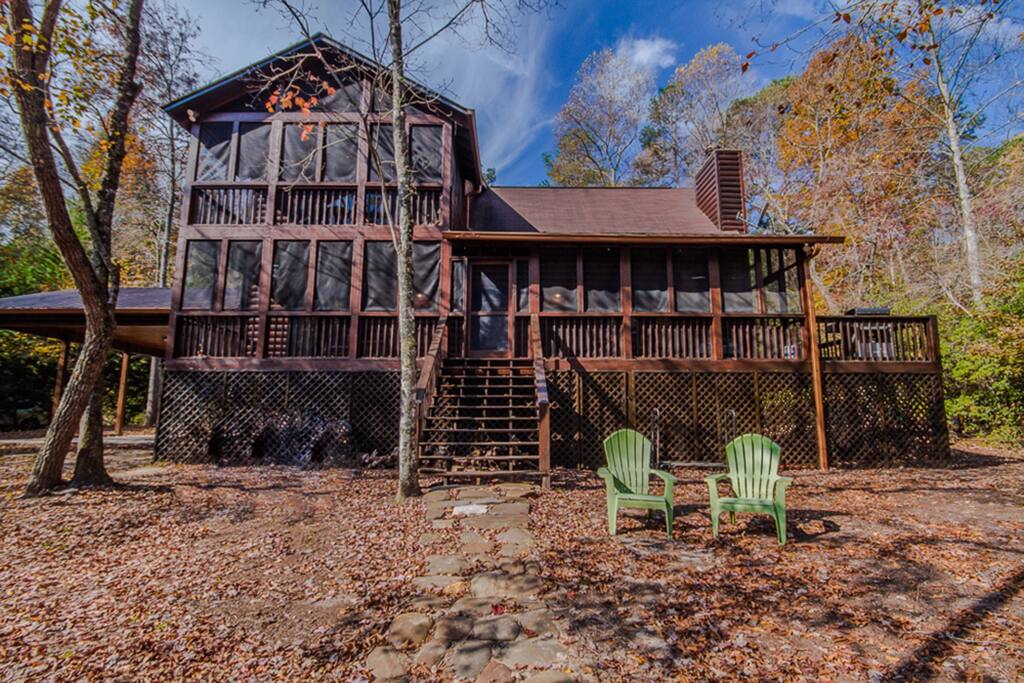 Back of cabin by river