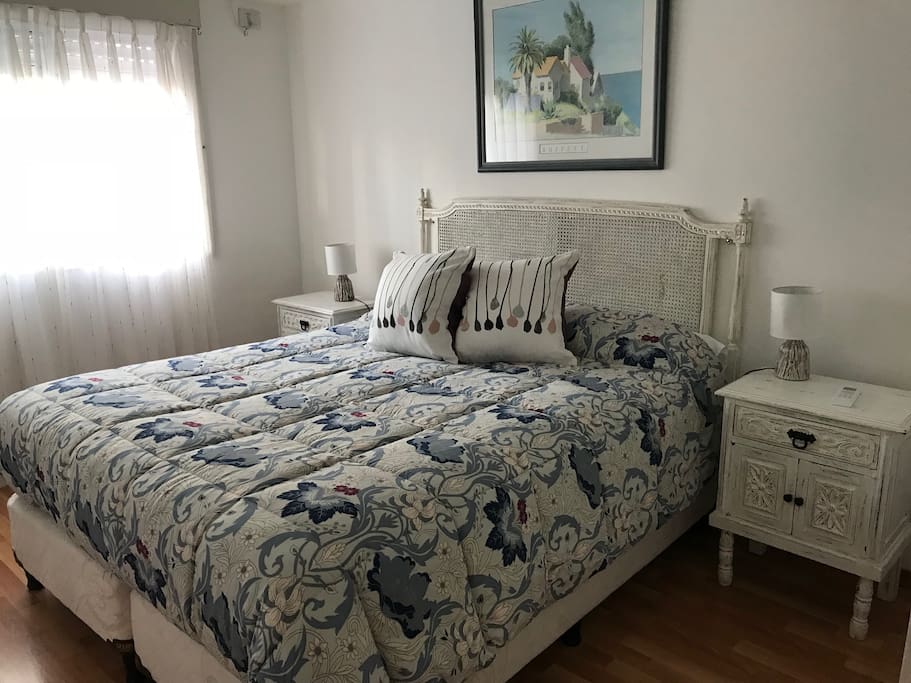 White and blue room, perfect for come rest.