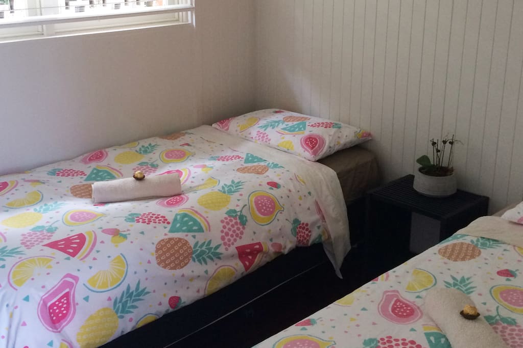 Second bedroom with robe.