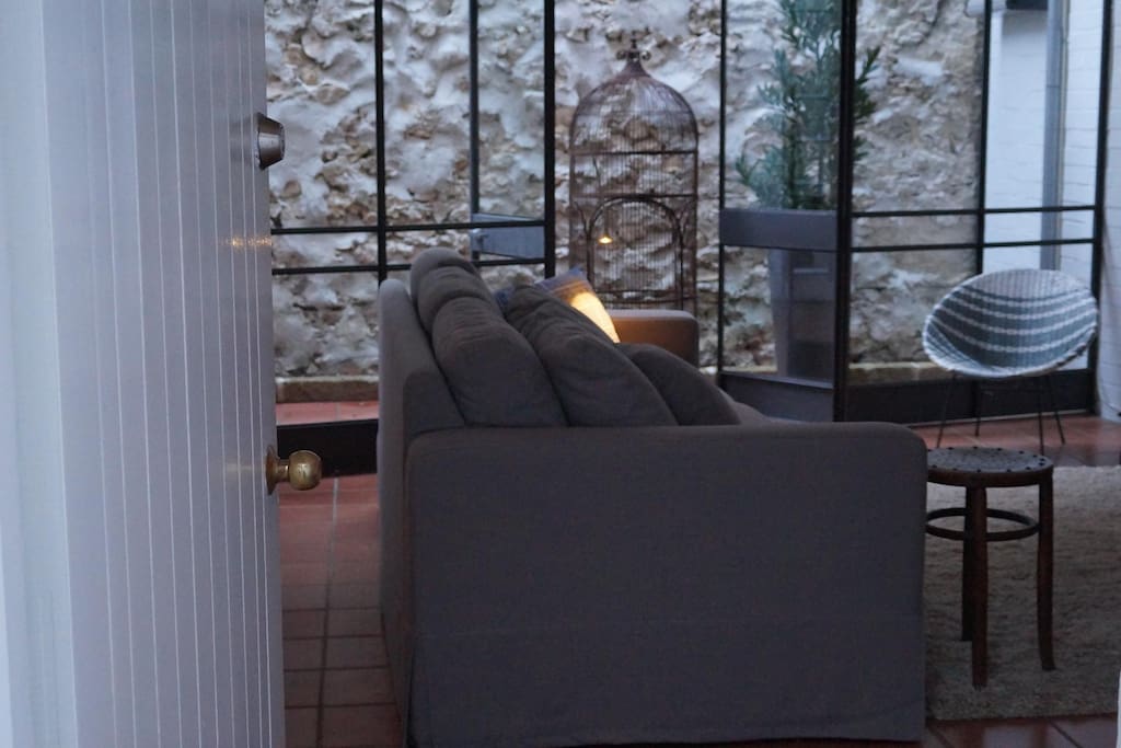 Lower level cosy luxe living.