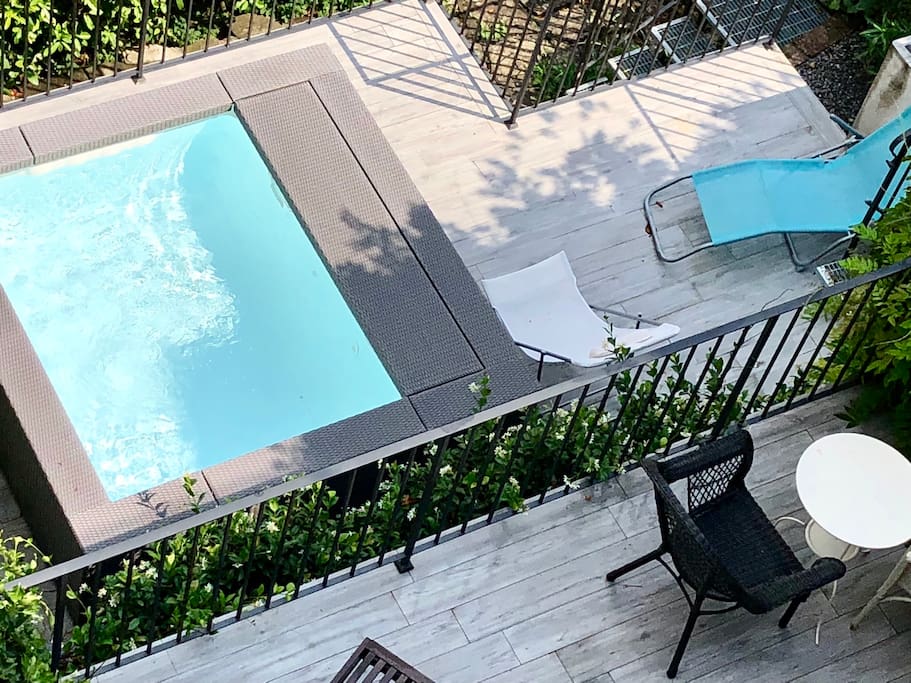 sun deck with private plunge pool