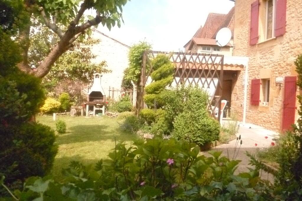 jardin, barbecue