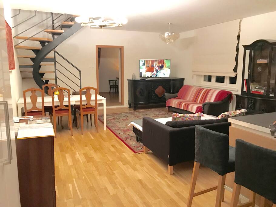 Very large living and dining room