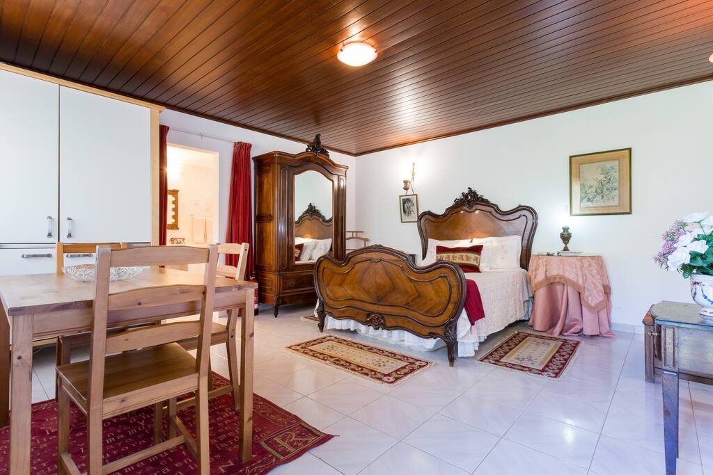 Our pink studio with antique furniture..