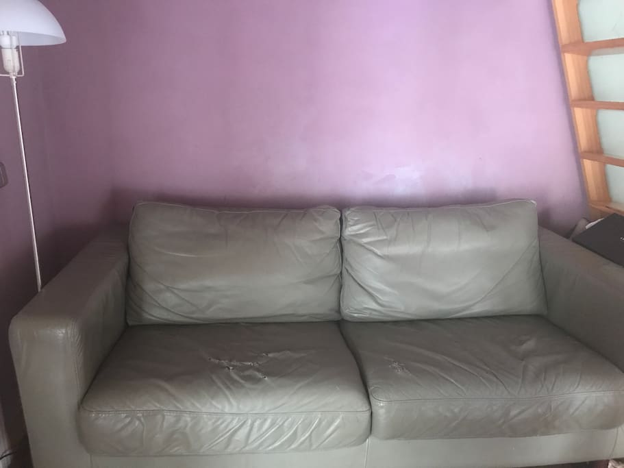 Sofá cama de piel