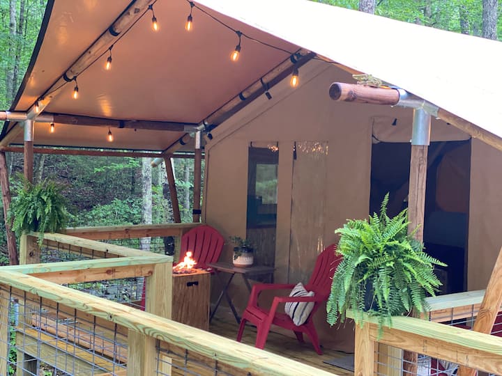 Bearadise Glamping Tent Hiking, Fishing, Relaxing Tents for Rent in