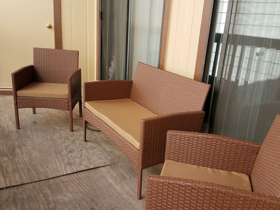 Here's the private balcony.