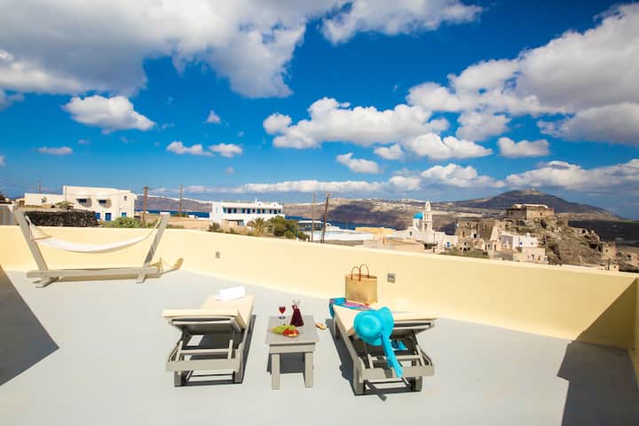C-house With Open Air Cinema, Jacuzzi & Hammam - 聖托里尼