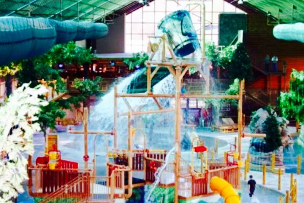 Indoor waterpark includes rides for all ages