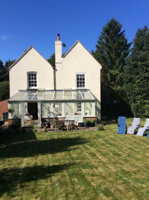 Large rear garden and conservatory