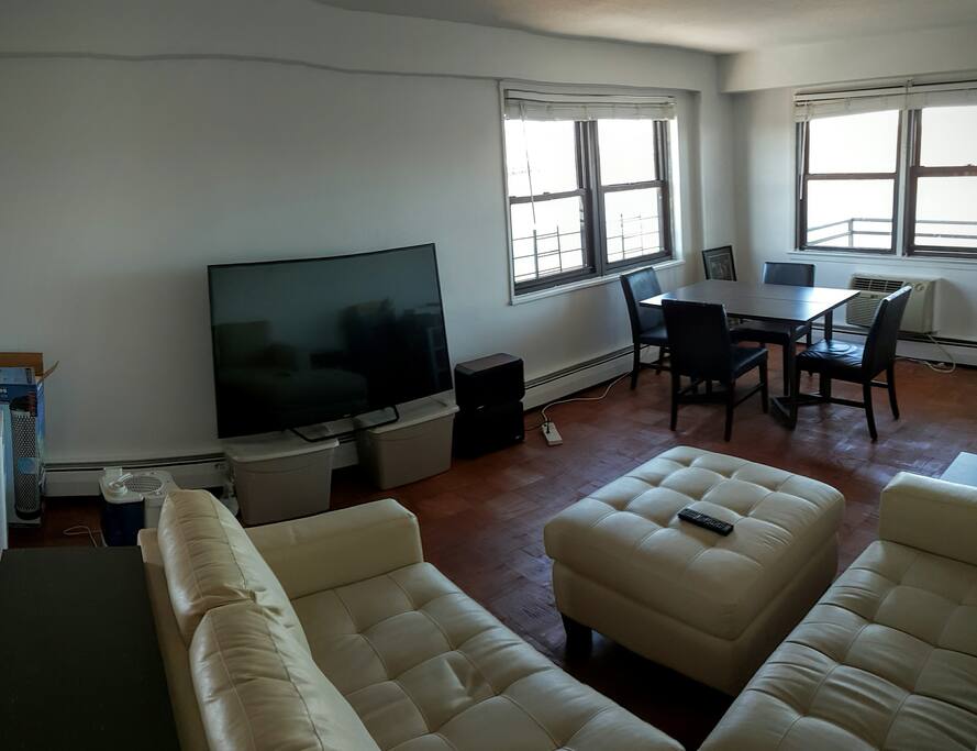 Living room and large TV