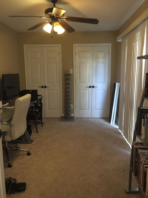 Large office with enough room for a queen-sized air mattress (provided)