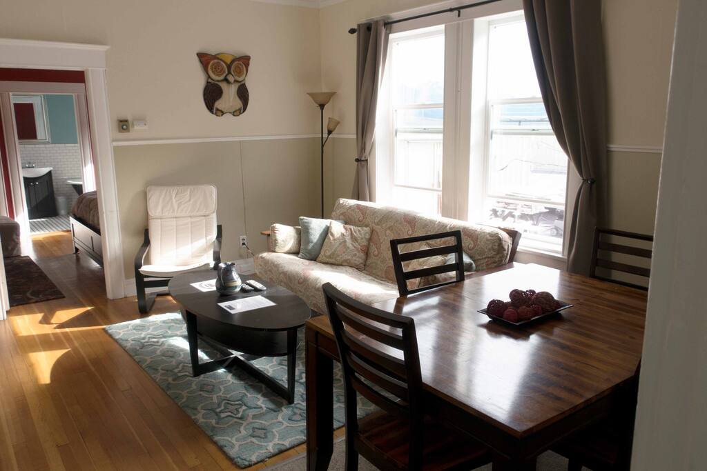 Living space with futon