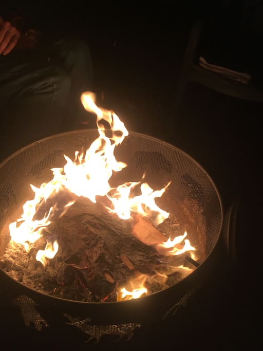 The firepit can be used in the yard or on the porch (with supervision at all times)