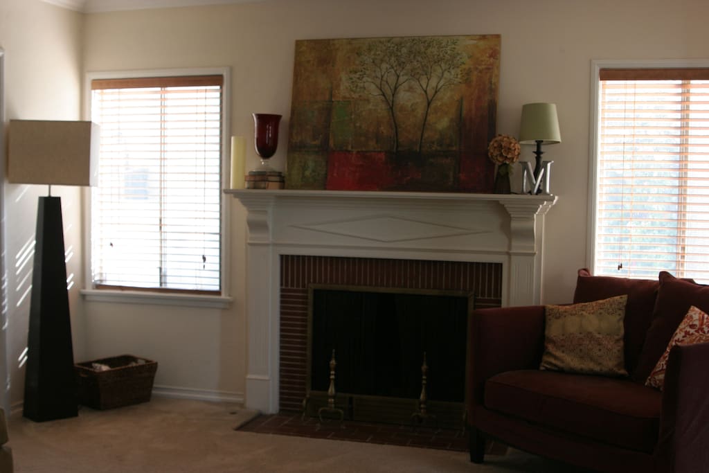 Living room with fireplace