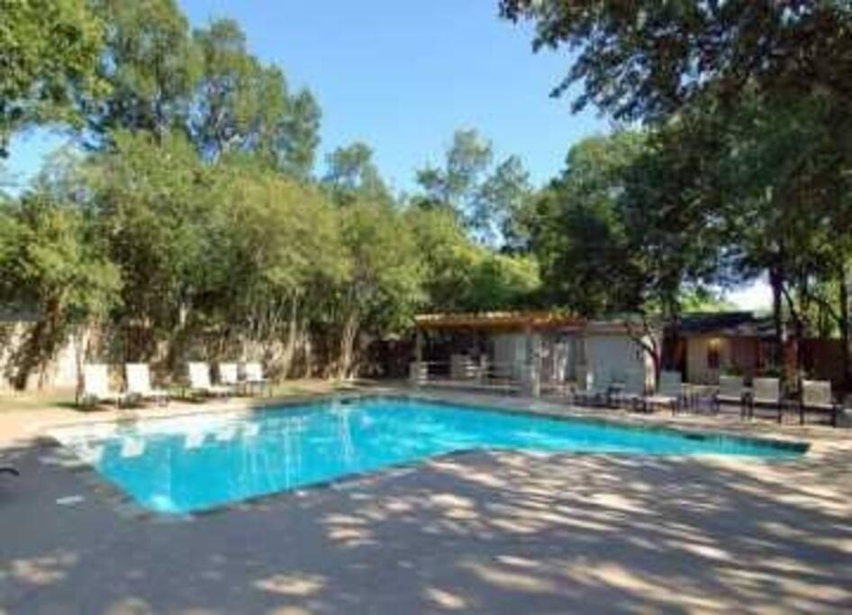 pool available to guest. Right behind the condo.