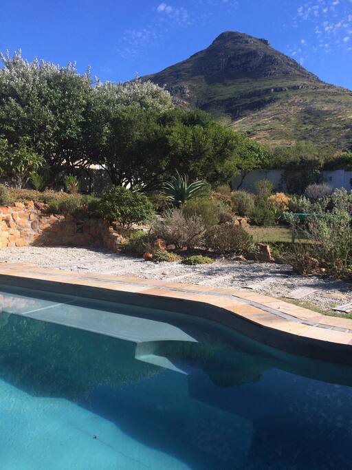 pool with mountain views