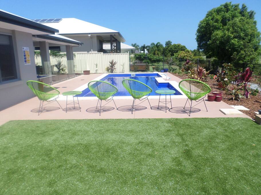 Swimming Pool showing relaxing area for golf course viewing