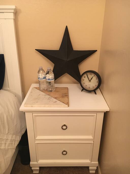 A little nightstand in your room.