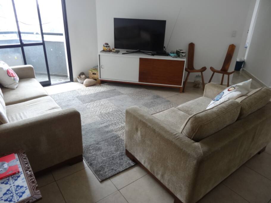 Living room TV view and balcony